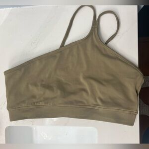 Paragon Fitwear Olive One- shoulder sports bra